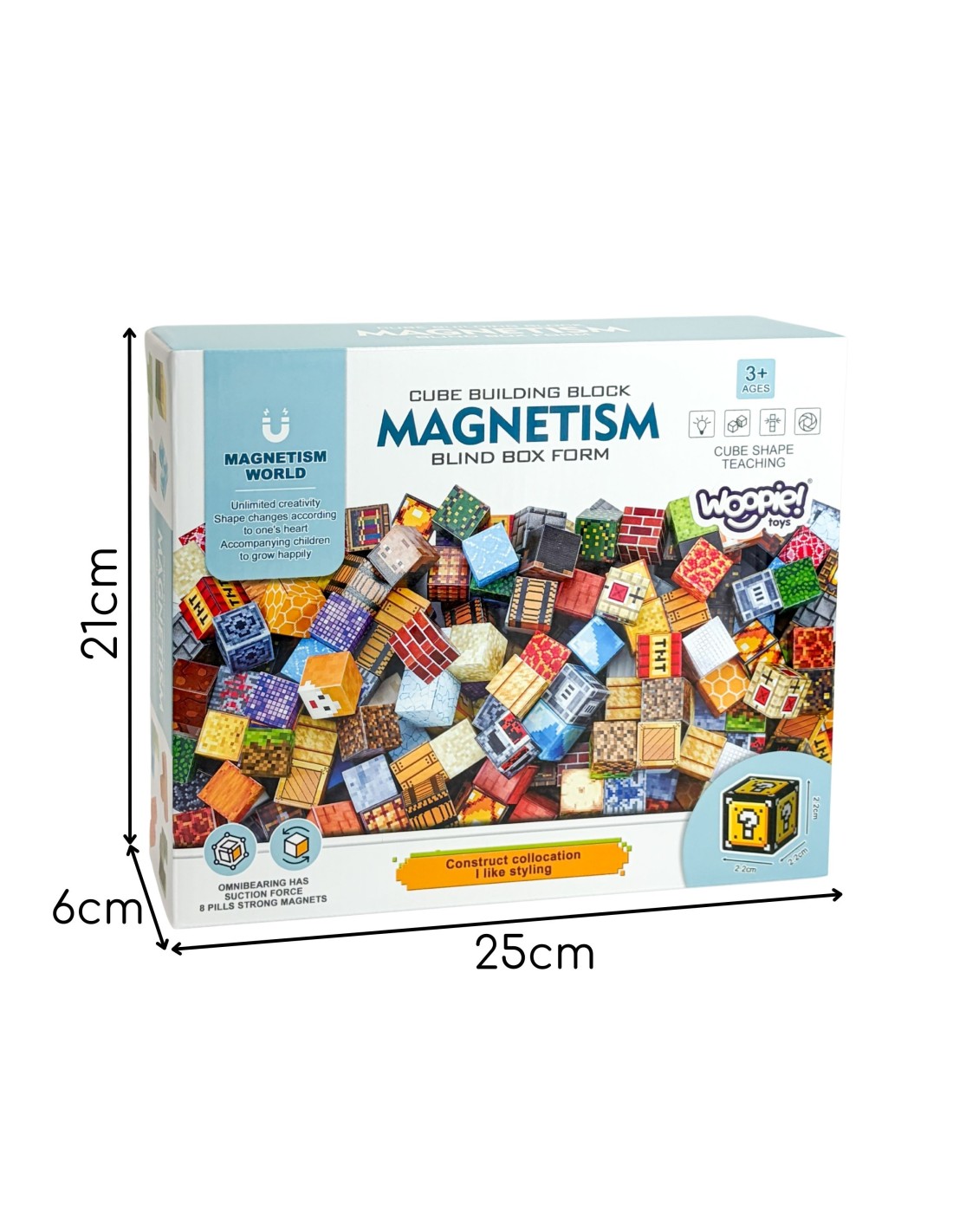 Klocki Magnetyczne Konstrukcyjne Sześciany 3D Zestaw Edukacyjny 63 elementy